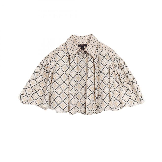 ルイ・ヴィトン LOUIS VUITTON モノグラム バイザプール ブラウス 衣料品 トップス コットン レディース ホワイト系 / ベージュ系 / ブラック系 RW232W DYD FPBL17 【中古】