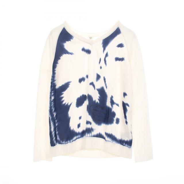 エルメス HERMES ツイルレーヌ BRIDES de GALA par ニット 衣料品 トップス コットン シルク シルク レディース ホワイト系 / ブルー系 *06-7759 【中古】