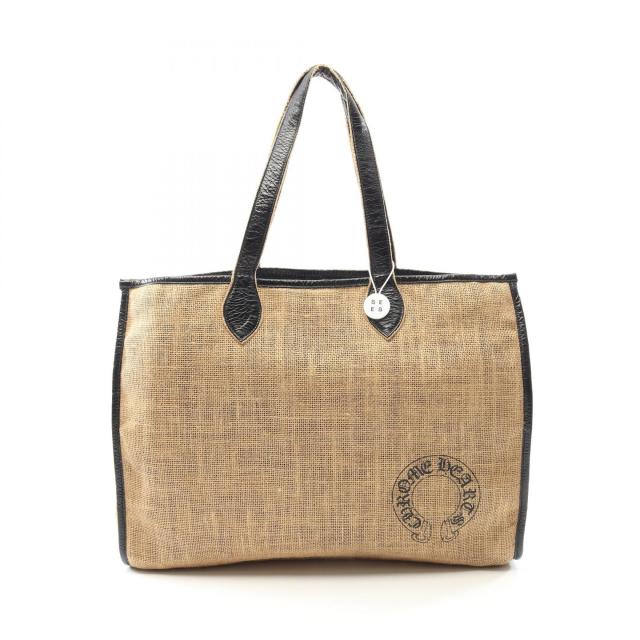 クロムハーツ CHROME HEARTS HORSESHOE BEACH BAG トートバッグ バッグ レザー ファブリック メンズ ベージュ系 / ブラック系 【中古】