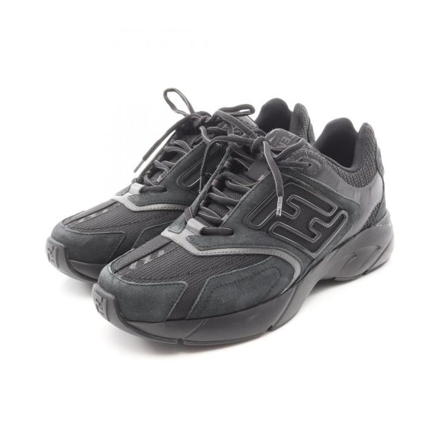 フェンディ FENDI FASTER スニーカー 靴 スウェード ファブリック メンズ ブラック系 【中古】