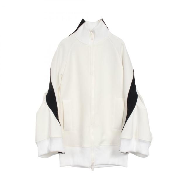 サカイ Sacai TECHNICAL JERSEY BLOUSON 衣料品 アウター ポリエステル レディース ホワイト系 / ブラック系 23-06637 【中古】