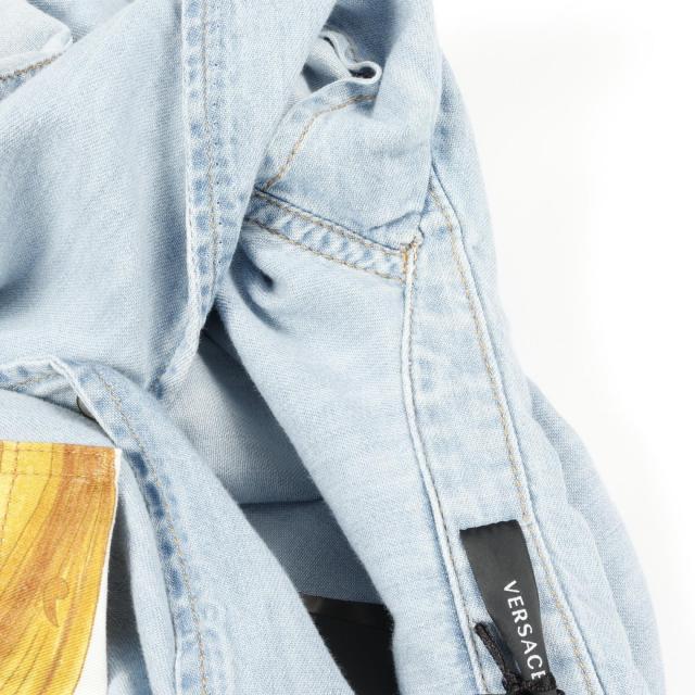 ヴェルサーチ VERSACE デニム 衣料品 トップス コットン メンズ ブルー