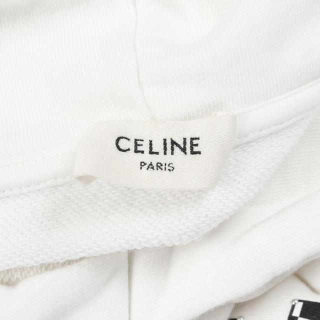セリーヌ CELINE ルーズ スウェットシャツ パーカー 衣料品 トップス コットン メンズ ホワイト系 / ブラック系 2Y479052H 【中古】
