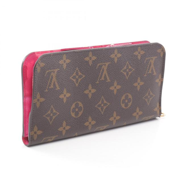 ルイヴィトン 財布 モノグラム フラワー 長財布 ブラウンxピンク 03668