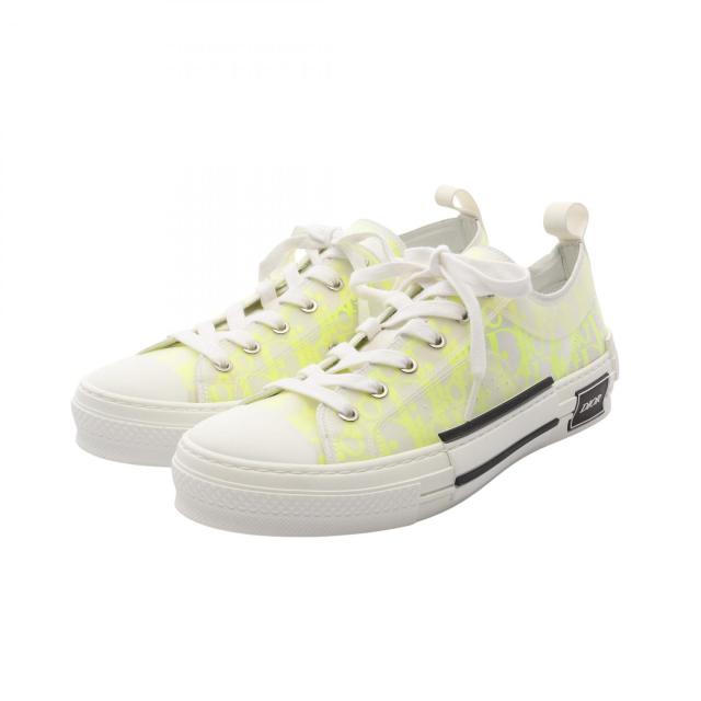 ディオール・オム DIOR HOMME B23 ロートップスニーカー オブリーク スニーカー 靴 ラバー ファブリック メンズ ホワイト系 / グリーン系 【中古】