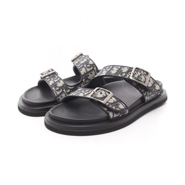 ディオール・オム DIOR HOMME Dior Aqua オブリーク サンダル 靴 キャンバス レザー メンズ ブラック系 / ベージュ系 / ネイビー系 【中古】