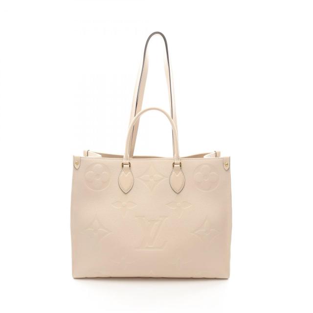 ルイ・ヴィトン LOUIS VUITTON オンザゴー GM モノグラムアンプラント クリーム トートバッグ バッグ レザー レディース アイボリー系 M45081 【中古】