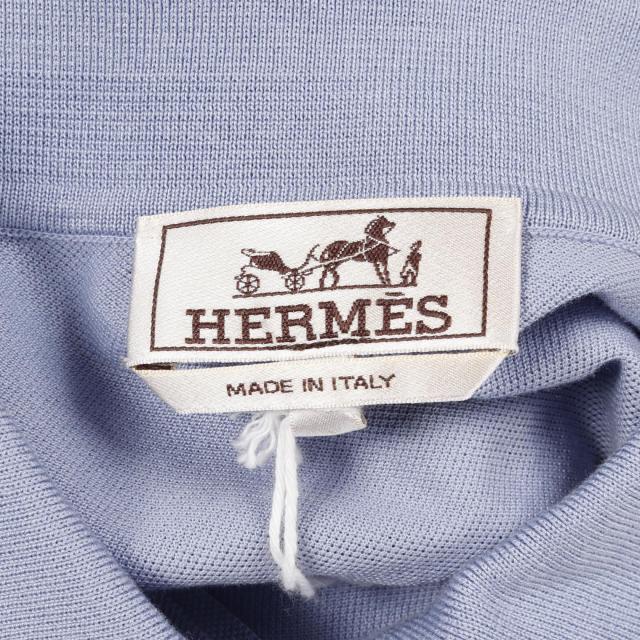 エルメス HERMES H刺繍ポケット付き 鹿の子 ポロシャツ 衣料品