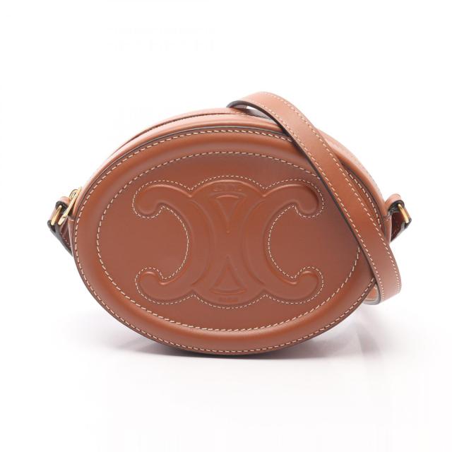 セリーヌ CELINE オーバルパース キュイル トリオンフ ショルダーバッグ バッグ レザー レディース ブラウン系 【中古】