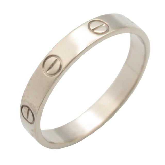 【磨き済み】 カルティエ ミニラブリング　K18　ホワイトゴールド　10号 Cartier - カルティエ ミニラブ リング 指輪 10号 18金 K18ホワイト