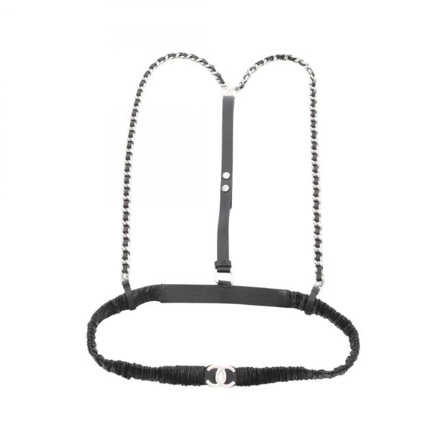 シャネル CHANEL ココマーク ベルト 衣料品 レザー レディース ブラック系 【中古】