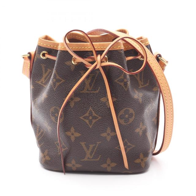 ルイ・ヴィトン LOUIS VUITTON ナノ ノエ ショルダーバッグ バッグ PVCコーティングキャンバス レザー モノグラム レディース ブラウン系 M41346 【中古】