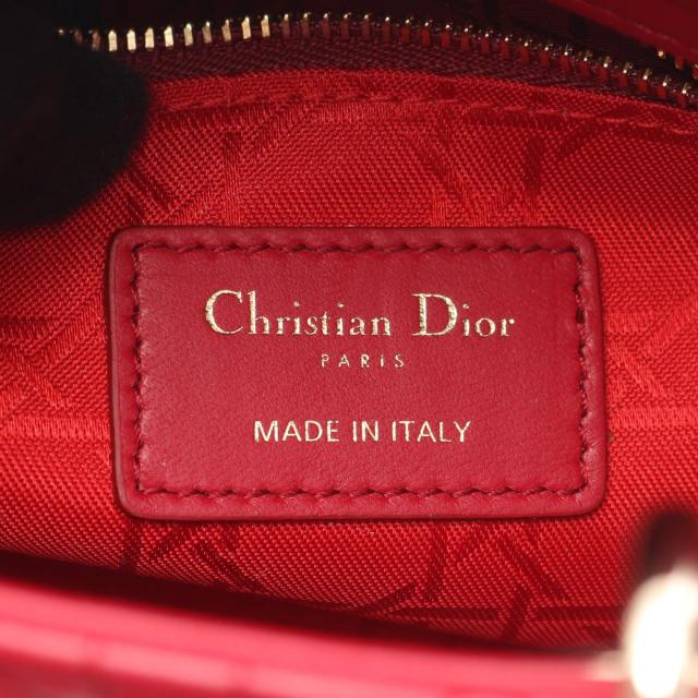 Christian lady Dior 赤 三つ折り財布 Christian Dior◇レディ