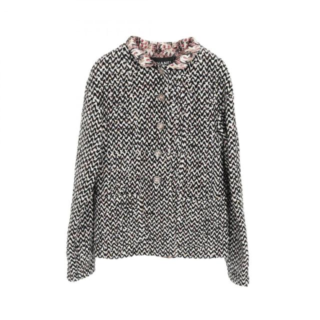 シャネル CHANEL ココマークボタン 衣料品 アウター コットン レディース ブラック系 / ホワイト系 / マルチカラー P75219V66764 【中古】