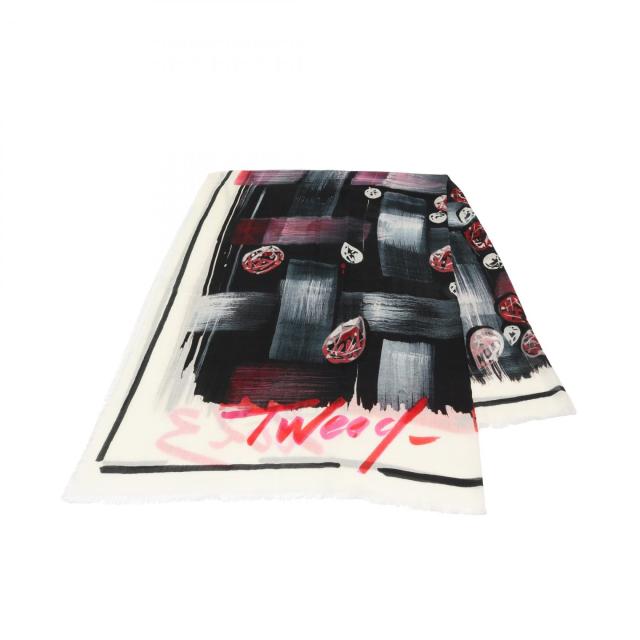 シャネル CHANEL ストール 衣料品 カシミヤ レディース ブラック系 / アイボリー系 / マルチカラー 【中古】