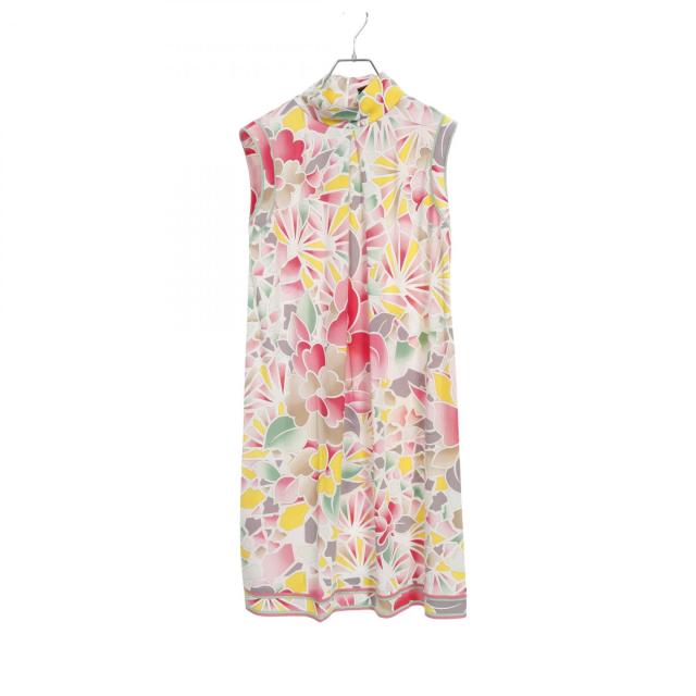 レオナールファッション LEONARD FASHION ワンピース 衣料品 トップス トリアセテート / ポリエステル レディース ホワイト系 / ピンク系 / マルチカラー 【中古】