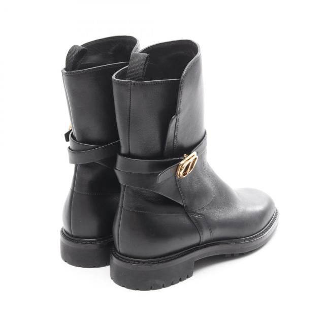 新品未使用 DIOR クリスチャンディオール レザーブーツ 美品 クリスチャンディオール D-Leader レザー ブーツ 37 レディース