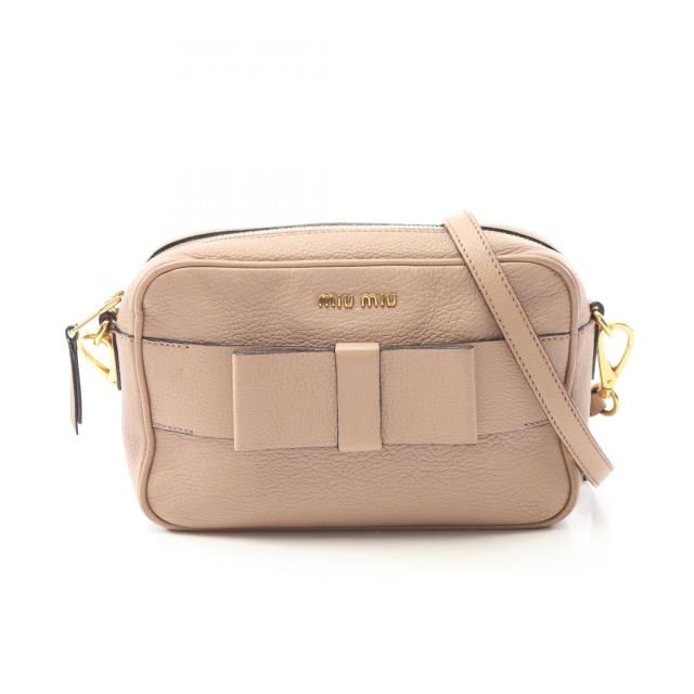 ミュウ ミュウ Miu Miu MADRAS マドラス ショルダーバッグ バッグ レザー レディース ピンク系 【中古】