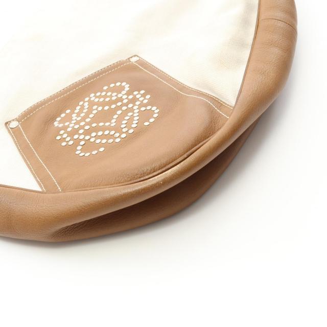 ロエベ LOEWE マザーズバッグキャンバス レザー アナグラム ブラウン