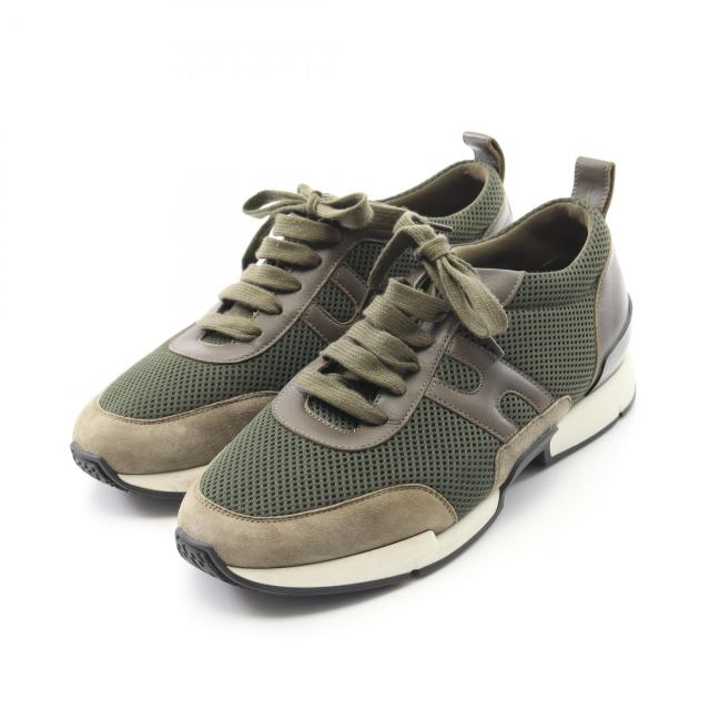 エルメス HERMES スターター スニーカー 靴 ファブリック レザー レディース カーキ系 / ブラック系 【中古】