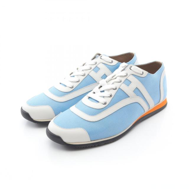 エルメス HERMES クール スニーカー 靴 キャンバス レザー メンズ ブルー系 / ホワイト系 【中古】 エルメス HERMES クール スニーカー 靴 キャンバス レザー メンズ