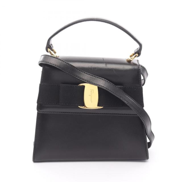 サルヴァトーレ フェラガモ ヴァラ リボン ハンドバッグ レザー ブラック