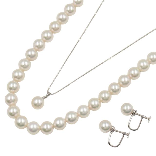 ジュエリー JEWELRY 花珠パール ネックレス&イヤリング 3点
