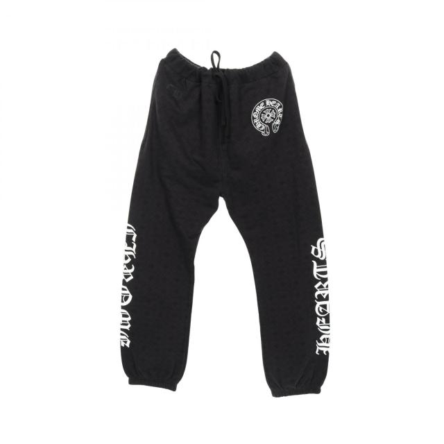 クロムハーツ CHROME HEARTS CHプラス総柄 サイドロゴ パンツ 衣料品 ボトムス コットン メンズ ブラック系 【中古】