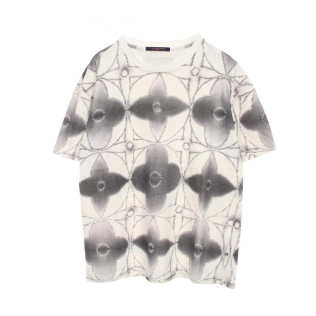 ルイ・ヴィトン LOUIS VUITTON モノグラム シボリ プリンテッド カットソー 衣料品 トップス コットン メンズ ホワイト系 / グレー系 RM231 NPL HOY89W 【中古】