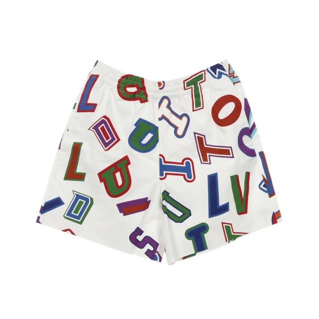 ルイ・ヴィトン LOUIS VUITTON LOUIS VUITTON × NBA グラフィックロゴ ショートパンツ パンツ 衣料品 ボトムス コットン メンズ ホワイト系 / マルチカラー RM212M ES9 HLP26W 【中古】