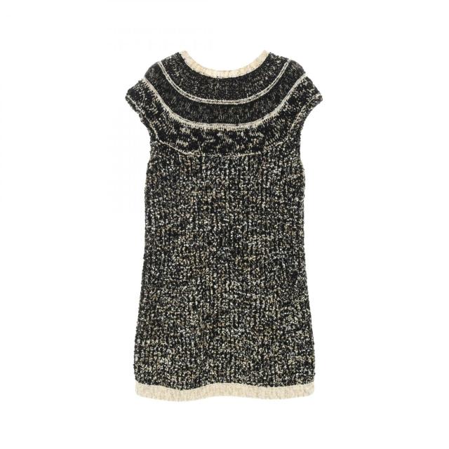 シャネル CHANEL ココマーク ワンピース 衣料品 トップス ウール レディース ブラック系 / ホワイト系 / ゴールド系 P61623K47214 【中古】