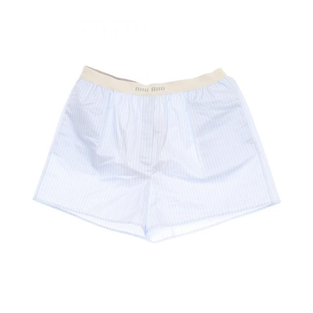 ミュウ ミュウ Miu Miu BASTONCINO パンツ 衣料品 ボトムス コットン レディース ブルー系 / ホワイト系 SP9432 【中古】