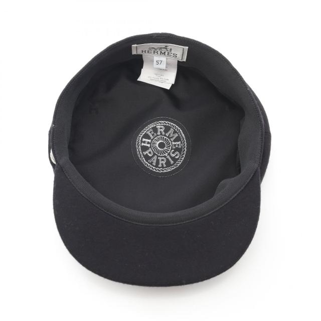 エルメス キャスケット カブール アン フィネス 帽子 黒 刺繍 58 a エルメス キャスケット カブール アン フィネス 帽子 黒 刺繍 58