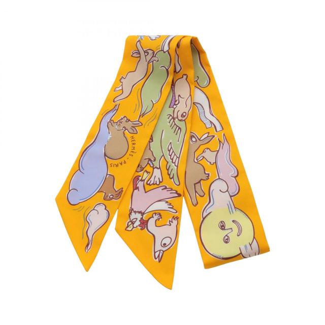 新品！HERMES エルメストゥイリー スカーフ 黄色 バレリーナツイリー