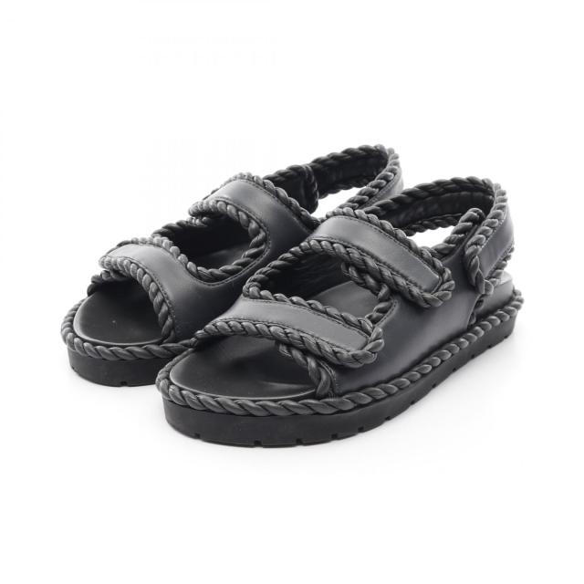 ボッテガヴェネタ BOTTEGA VENETA ジャック フラット サンダル 靴 レザー レディース グレー系 775343 【中古】