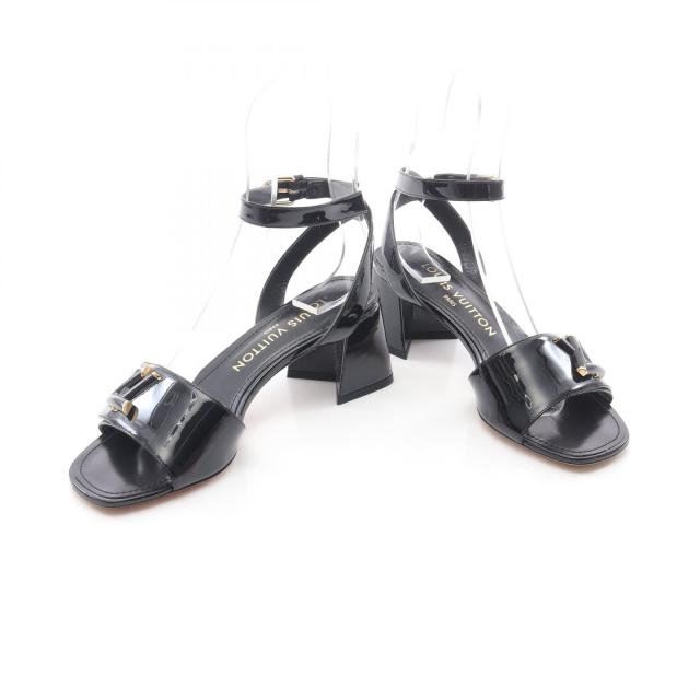 ルイ・ヴィトン LOUIS VUITTON シェイク サンダル 靴 パテントレザー レディース ブラック系 1ABVV6 【中古】 ルイ・ヴィトン LOUIS VUITTON シェイク サンダル 靴 パテントレザー