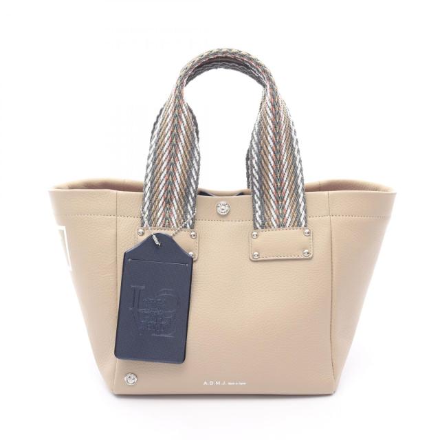 admj ADMJ ベージュ レザー ハンドバッグ トートバッグ □ADMJ 2WAY