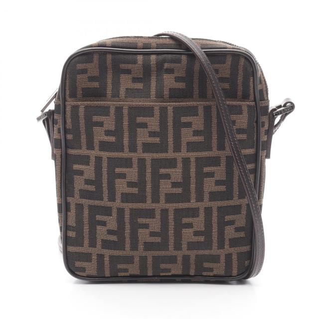 フェンディ FENDI ズッカ ショルダーバッグ バッグ キャンバス レザー レディース ブラウン系 / ブラック系 8BT053 【中古】
