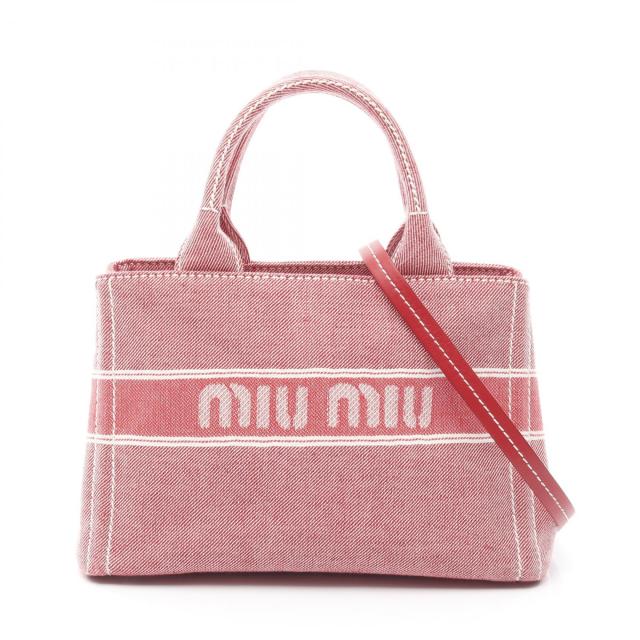 ミュウ ミュウ Miu Miu DENIM LOGO トートバッグ バッグ キャンバス