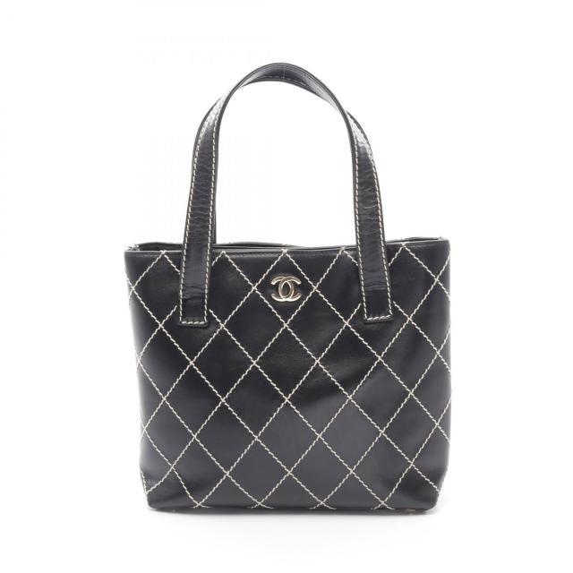 シャネル CHANEL ワイルドステッチ ハンドバッグ バッグ レザー レディース ブラック系 【中古】
