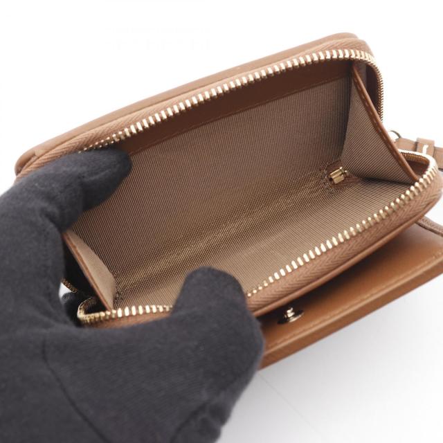 グッチ GUCCI GGエンブレム ジップ ミニ ウォレット 二つ折り財布 財布 レザー PVC レディース ベージュ系 / ブラウン系 819131FAD6L9758 【新品】