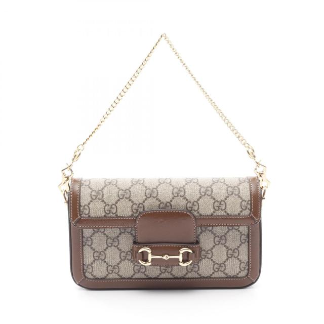 グッチ GUCCI ホースビット 1955 スモール GGスプリーム ハンドバッグ バッグ PVCコーティングキャンバス レザー レディース ベージュ系 / ブラウン系 75200292TCG8563 【新品】