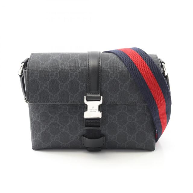 グッチ GUCCI GGキャンバス ショルダーバッグ バッグ PVCコーティングキャンバス レザー メンズ ブラック系 816953FAD8C1049 【新品】