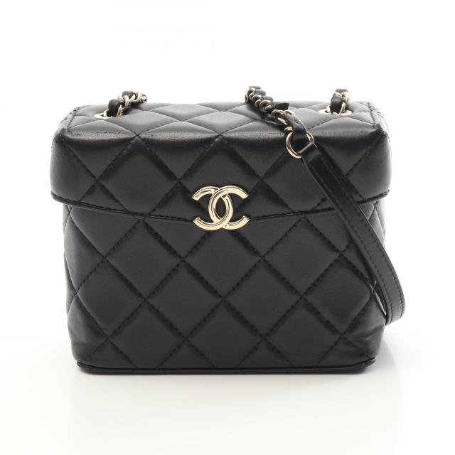シャネル CHANEL マトラッセ スモールボックス ショルダーバッグ バッグ ラムスキン（羊革） レディース ブラック系 AS2877 【中古】