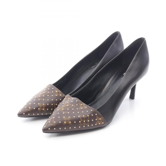 ルイ・ヴィトン LOUIS VUITTON モノグラム パンプス 靴 PVCコーティングキャンバス レザー レディース ブラウン系 / ブラック系 【中古】