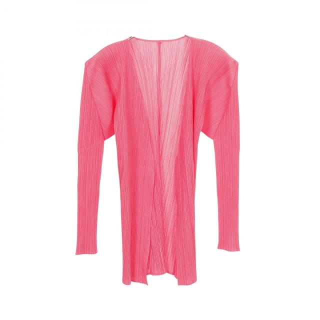 プリーツプリーズ PLEATS PLEASE ボタンレス カーディガン 衣料品 トップス ポリエステル レディース ピンク系 【中古】