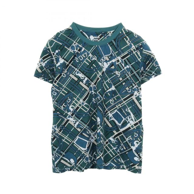 エルメス HERMES En Desordre et Chaines カットソー 衣料品 トップス コットン レディース グリーン系 / マルチカラー - 【中古】