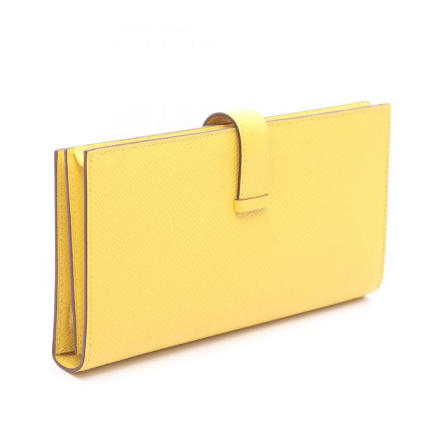 エルメス ベアンスフレ 長財布 イエロー ユニセックス Q□ 2013年 中古A品 エルメス ベアンスフレ ヴォーエプソン イエロー ユニセックス 長財布