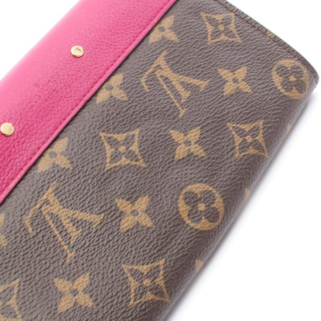 ルイヴィトン ポルトフォイユ パラス モノグラム 長財布 二つ折りピンク 中古 ルイ・ヴィトン LOUIS VUITTON ポルトフォイユ パラス 二つ折り
