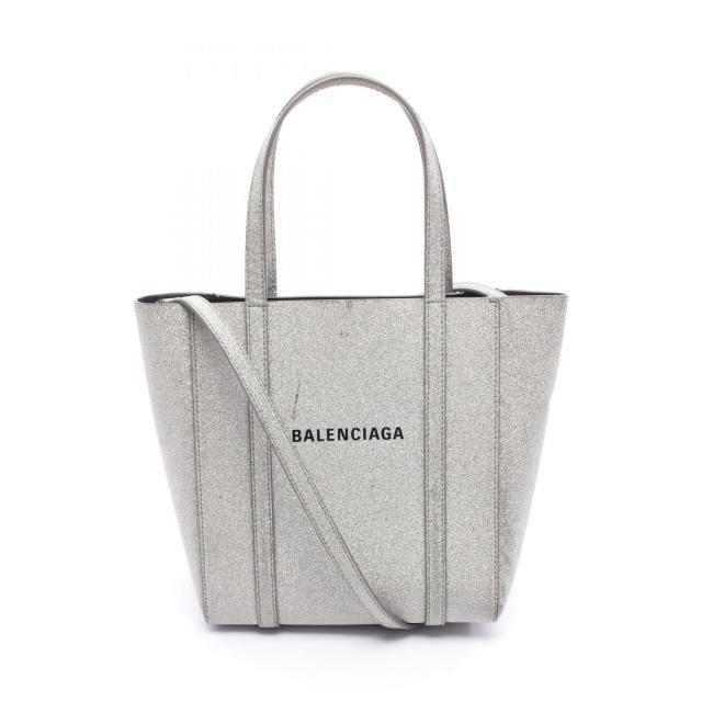 バレンシアガ BALENCIAGA EVERYDAY XXS エブリデイ トートバッグ バッグ グリッター レディース シルバー系 551815 【中古】